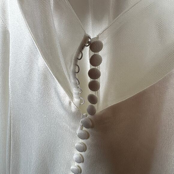 Jenny by Jenny Yoo Size 8 Harlyn Wedding Dress Gown White Lace Maxi Halter Train - Picture 9 of 16